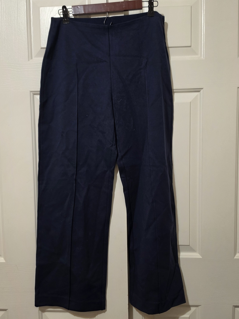 NWOT Everlane Dream Pants Womens M Wide Leg Navy High Rise Ponte Zip Capsule